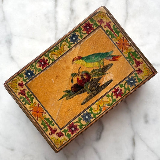 Early Victorian Painted Veneer Box with Mirror