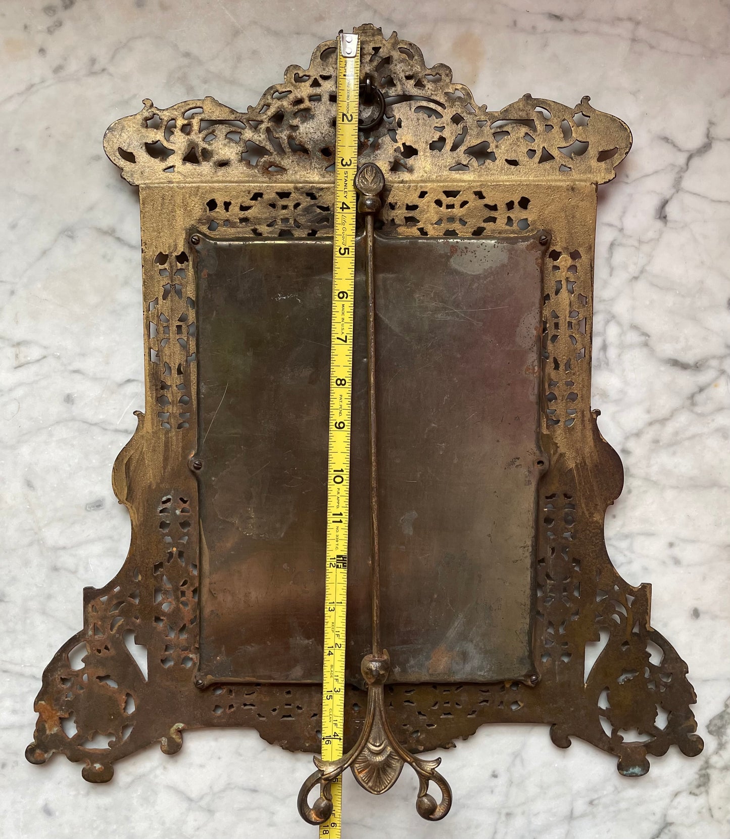 Victorian Ornate Brass Vanity Mirror