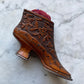 Antique Carved Wood Shoe Pincushion