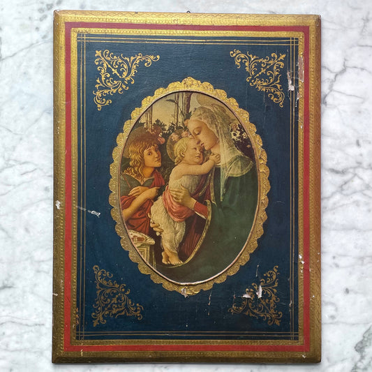 Antique Florentine Madonna Wooden Panel | Botticelli