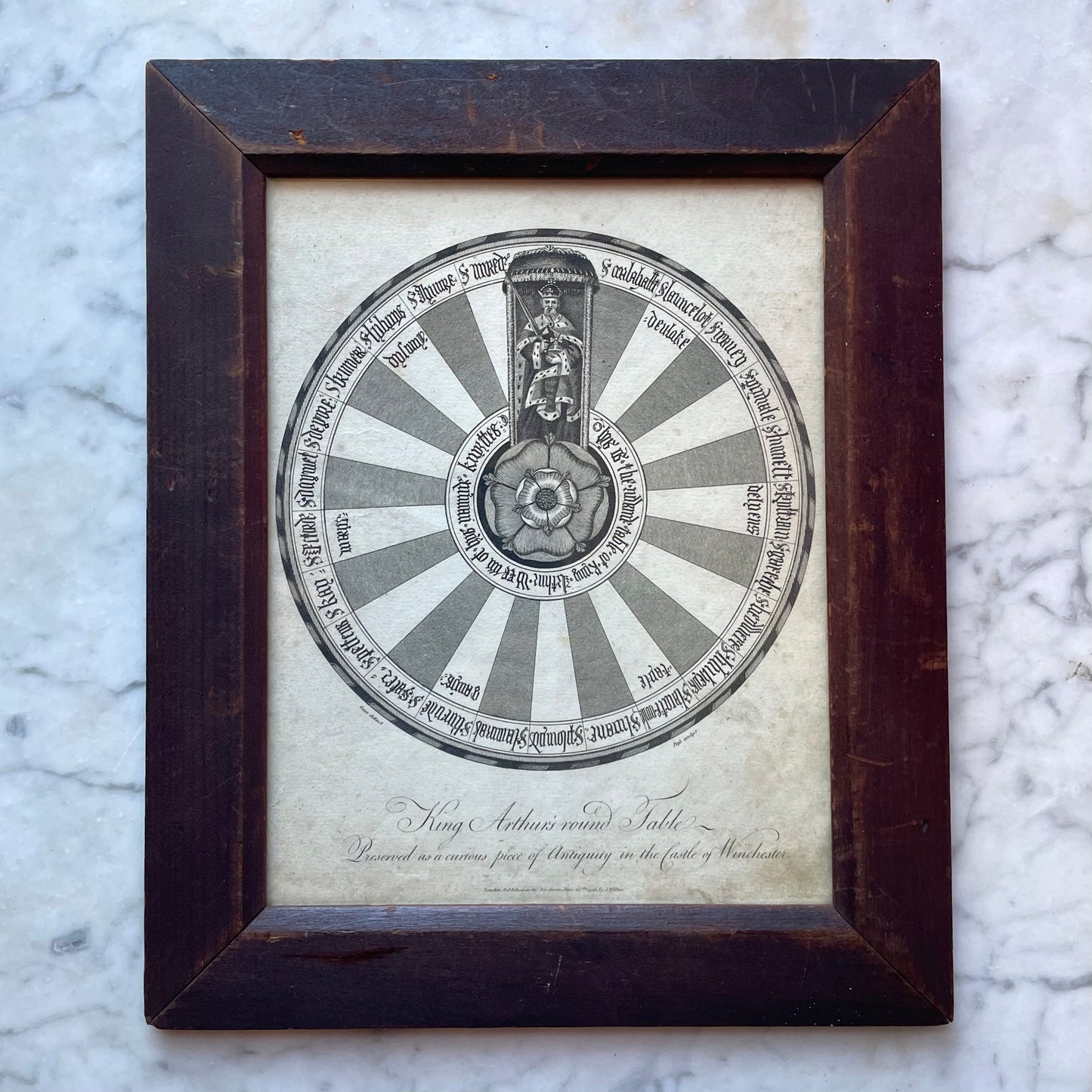 King Arthur’s Round Table | 1796 | Winchester Castle | Antique Engraving