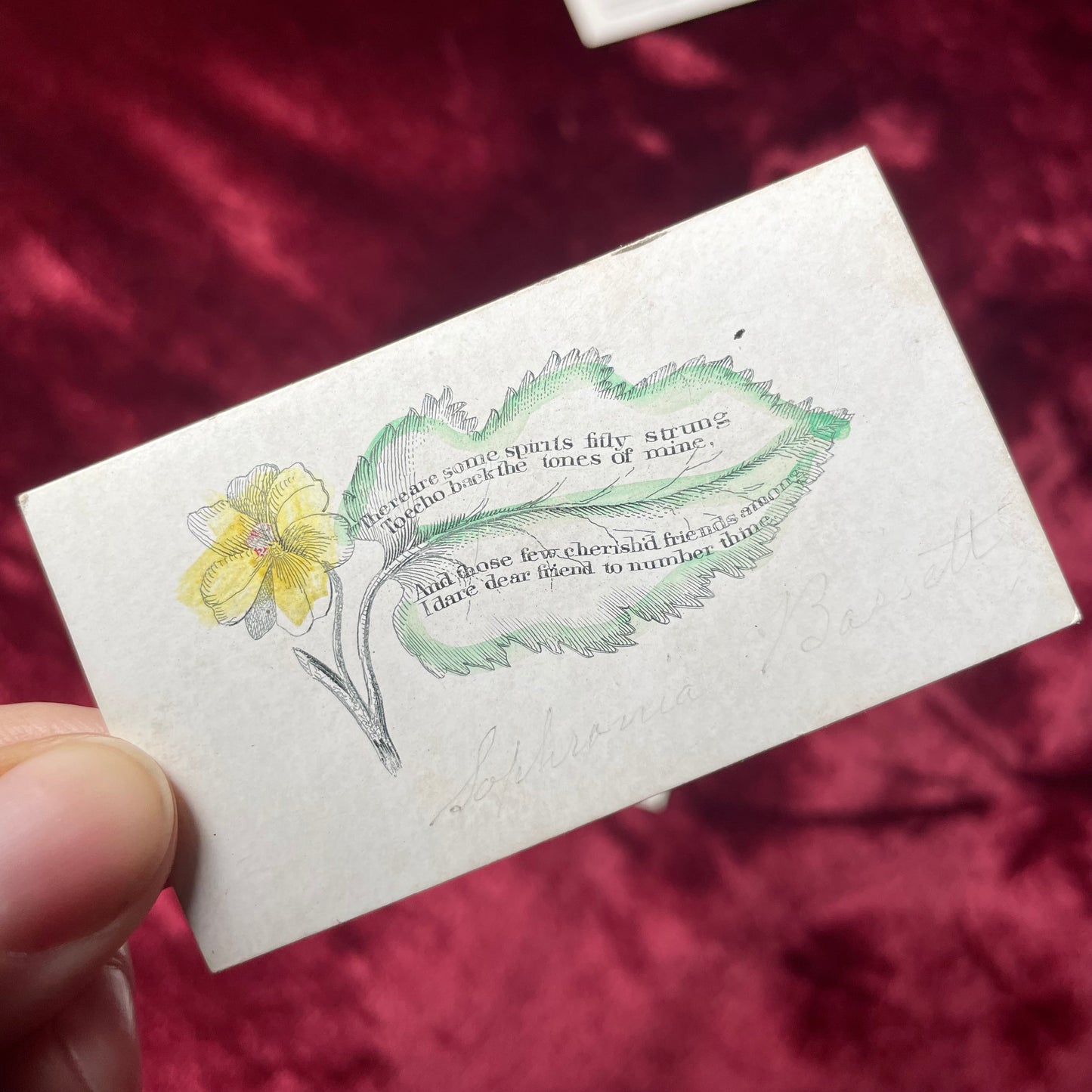 Early Victorian Hand Colored Calling Cards