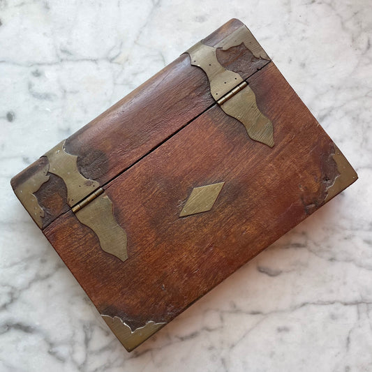 Antique Book Shaped Treen Box