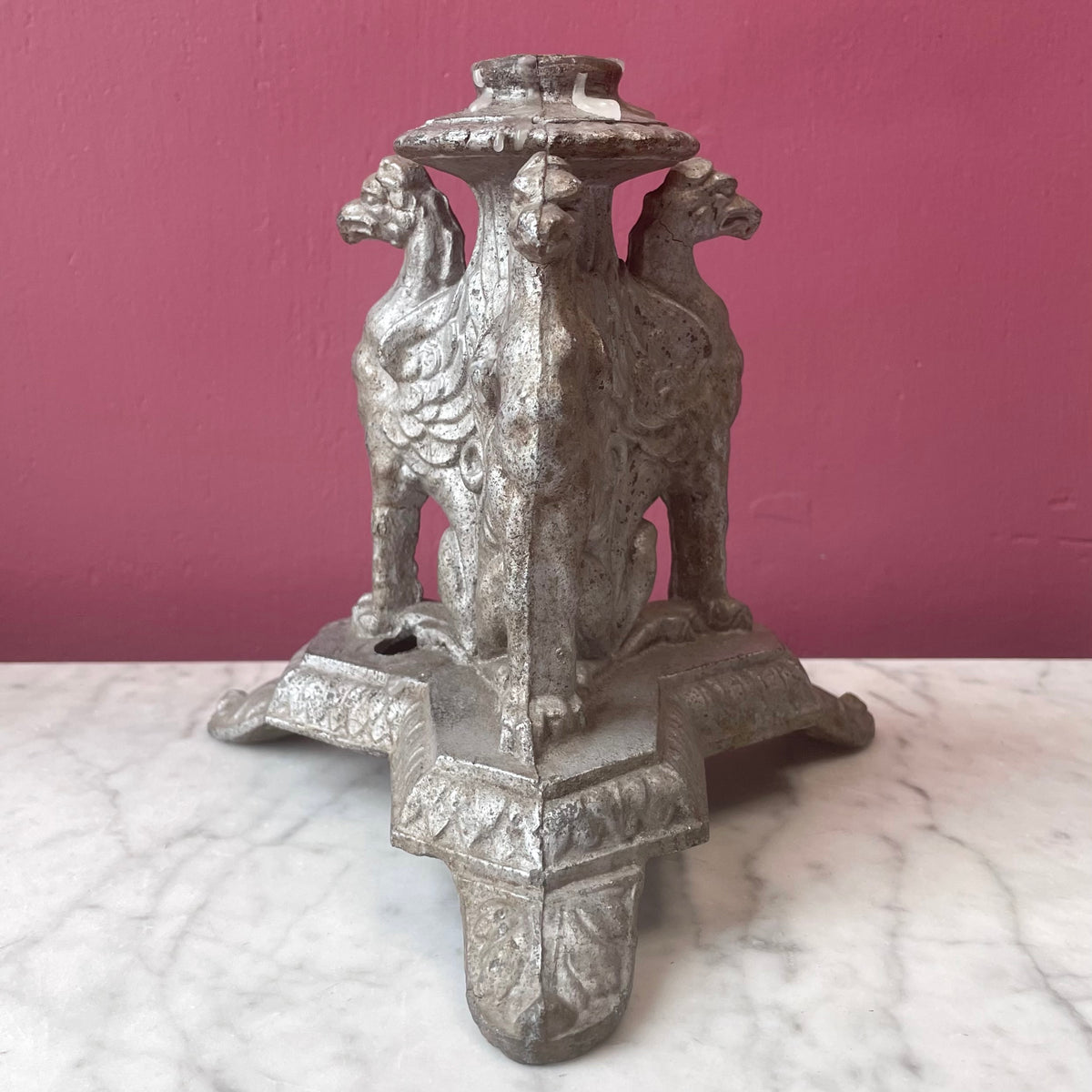 Antique Griffin Lamp Base