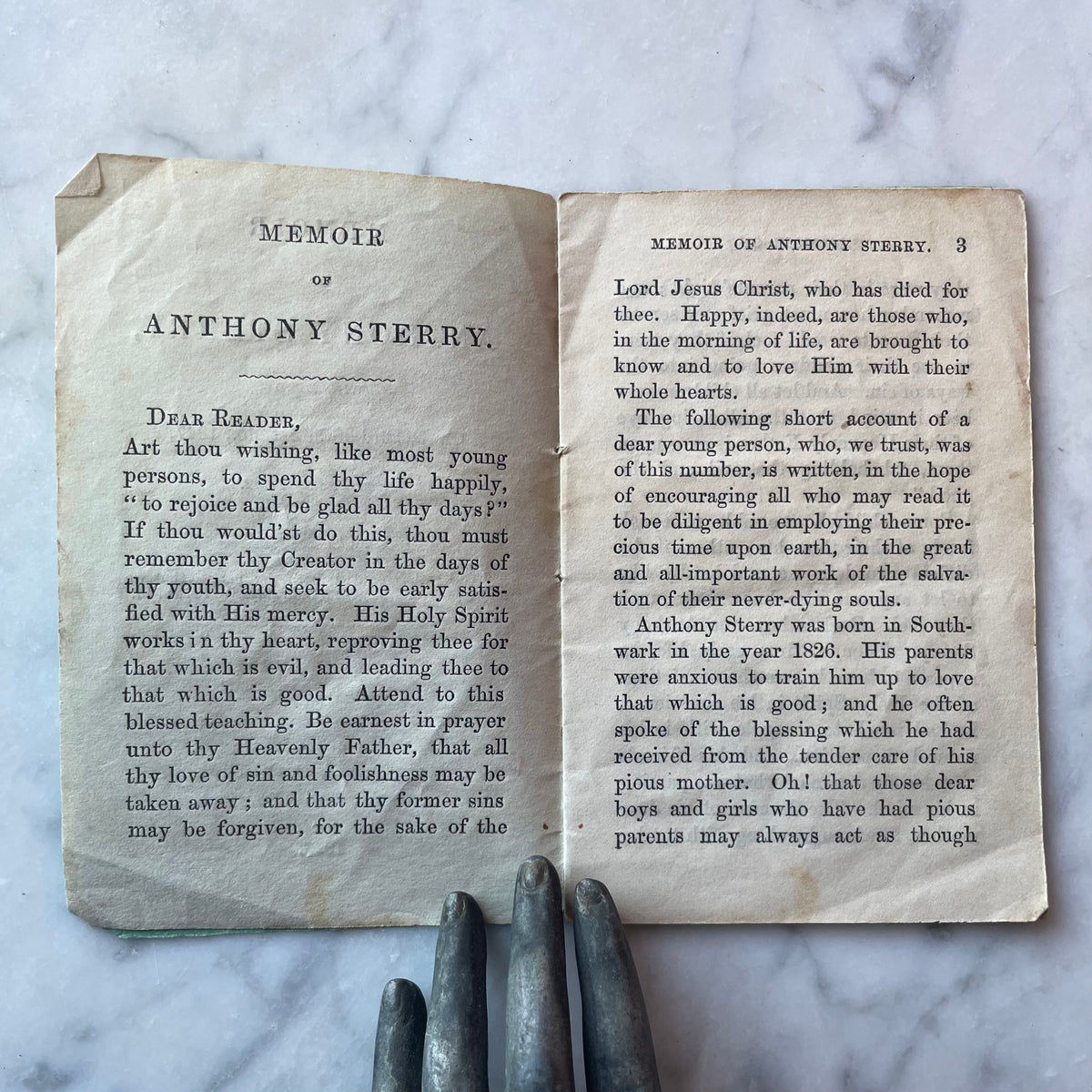 Memoir of Anthony Sterry | 1857 Mourning Chapbook