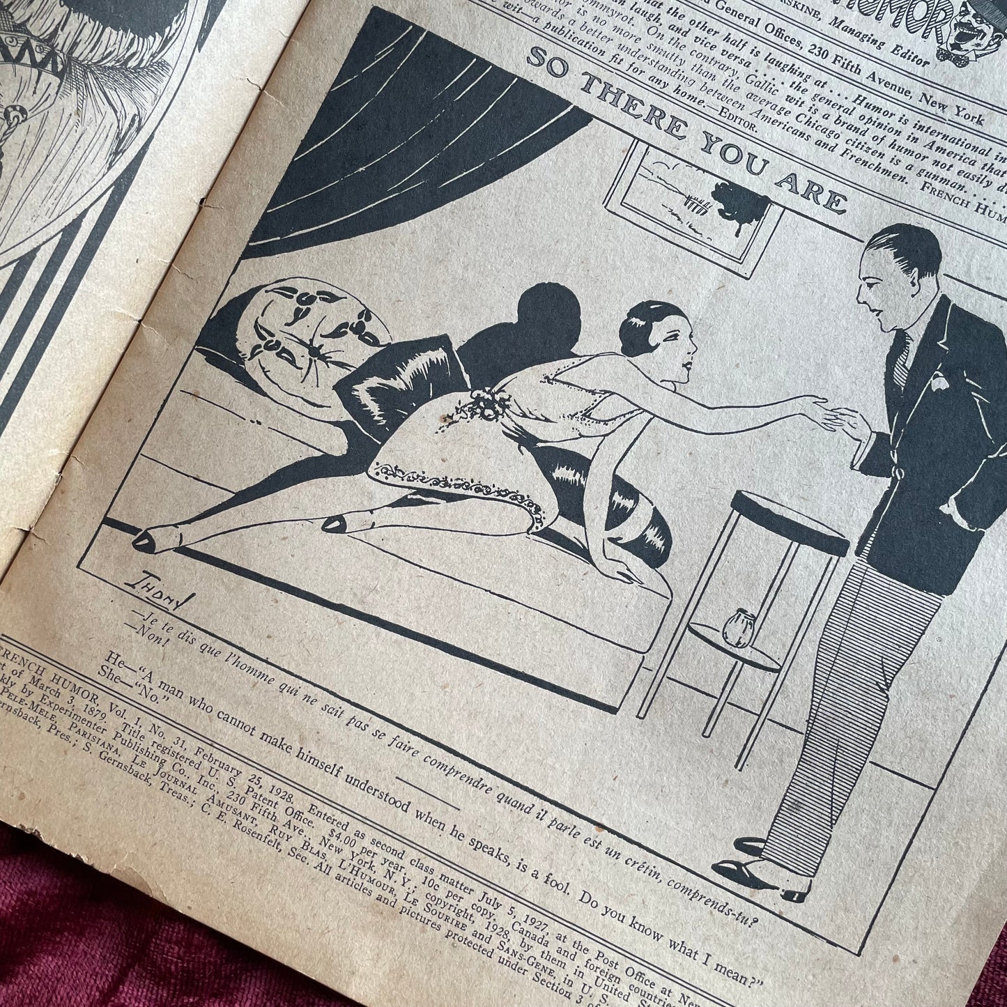 French Humor | February 25, 1928 | Risqué Flapper Cartoons