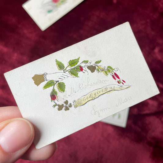 Early Victorian Hand Colored Calling Cards
