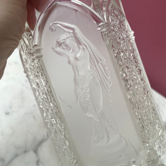 Victorian Pressed Glass Vase with Classical Figures | EAPG | Gillinder & Sons