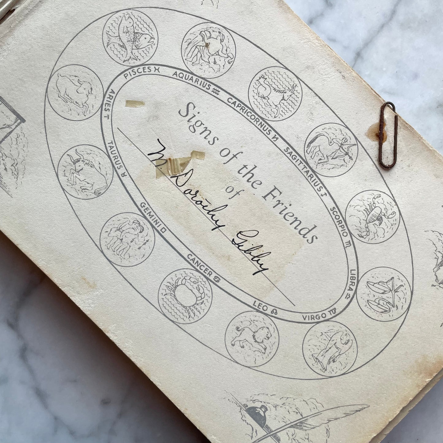 Signs of My Friends | Antique Astrology Autograph Book