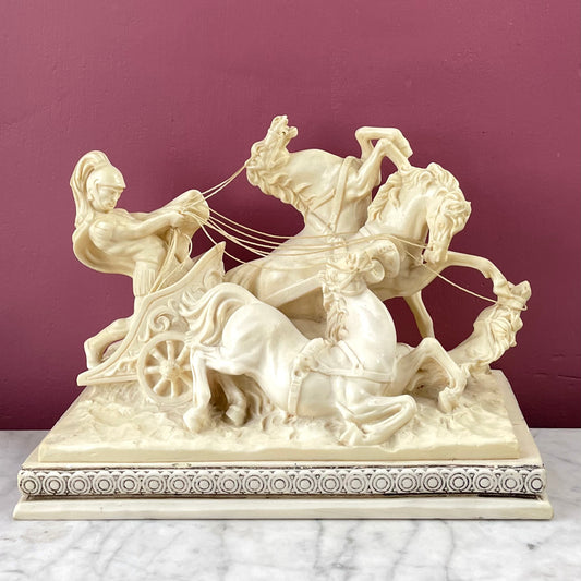 Vintage Roman Chariot Resin Sculpture