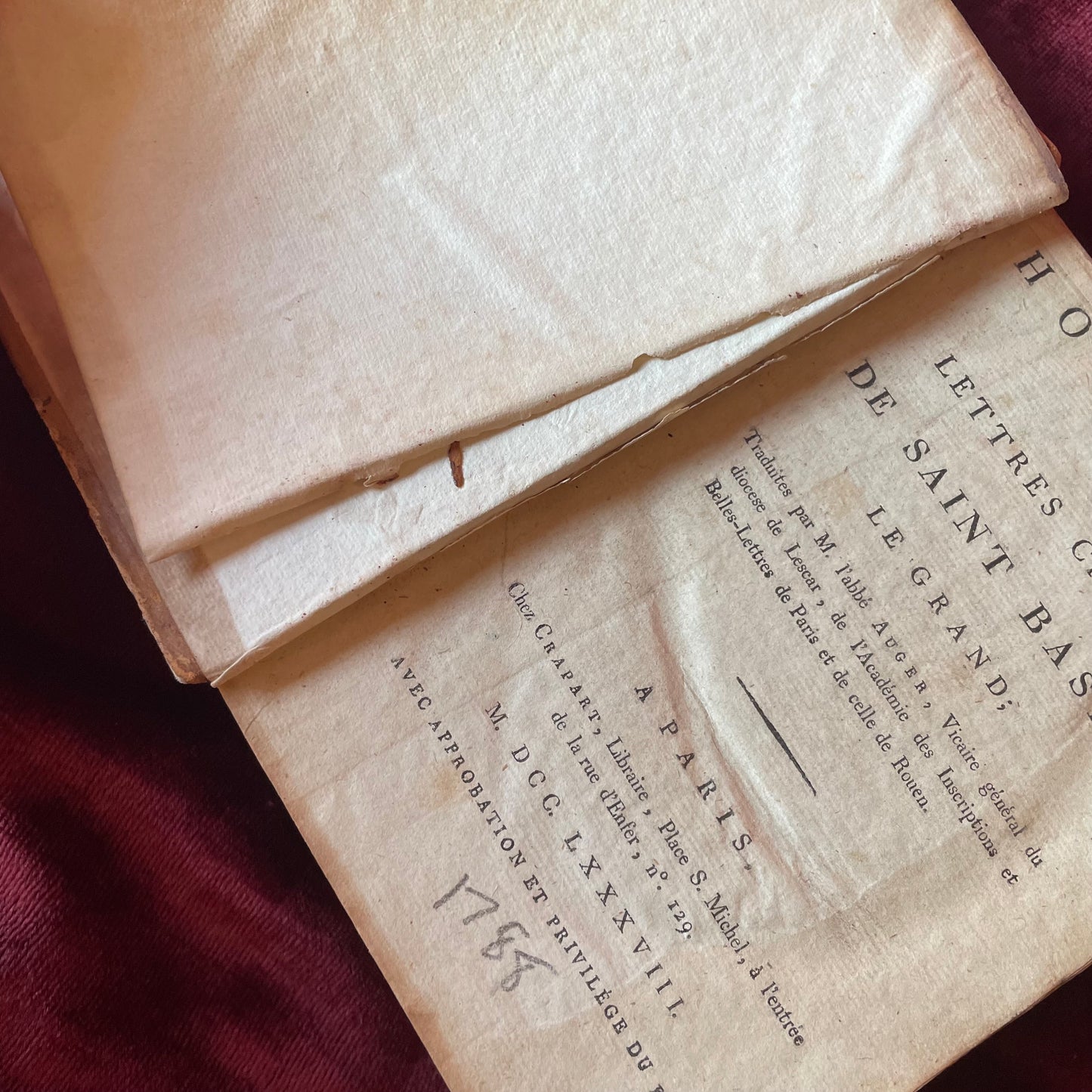 Homélies et lettres choisies de Saint Basile le Grand | Abbé Auger | 1788