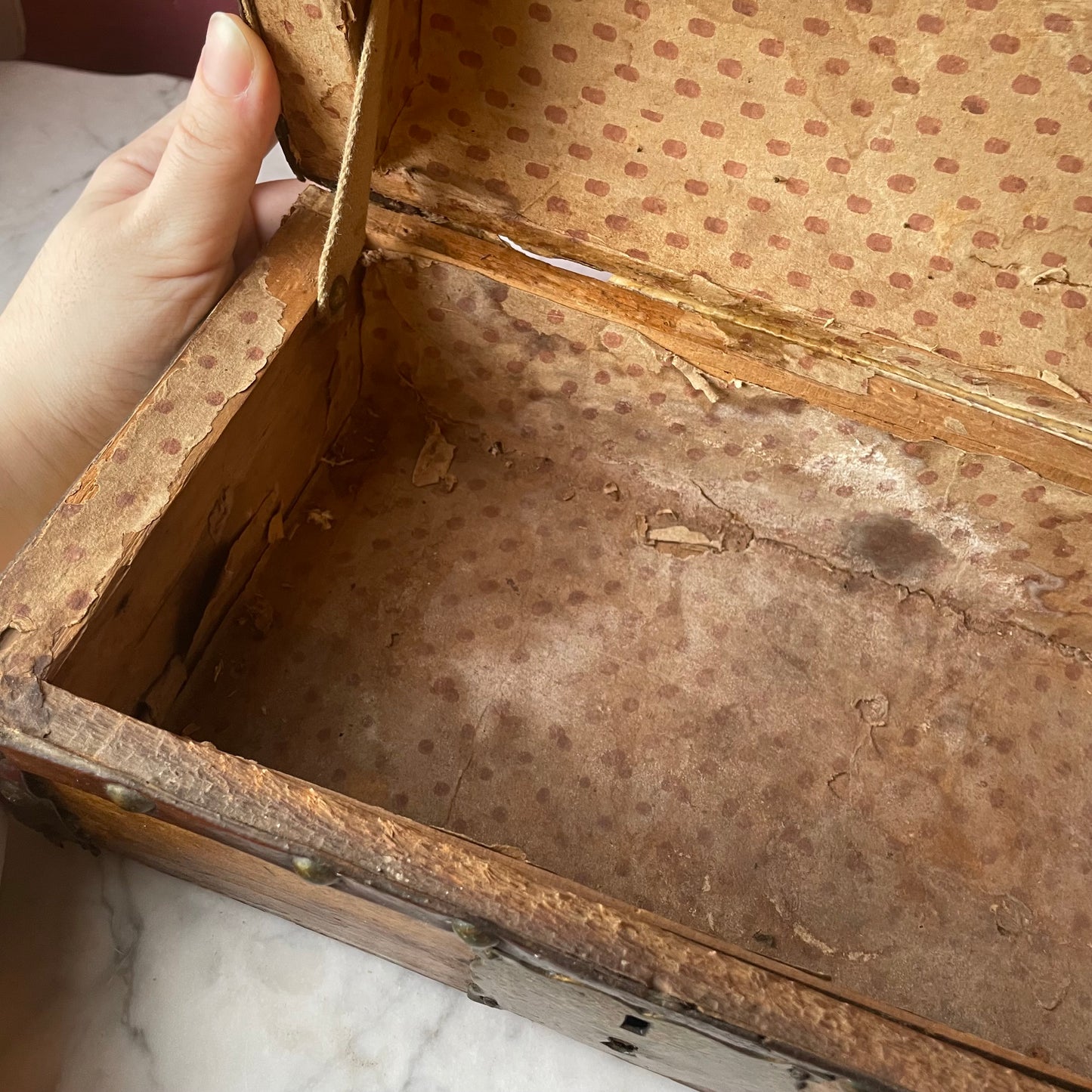 Early 19th Century Hide Covered Box