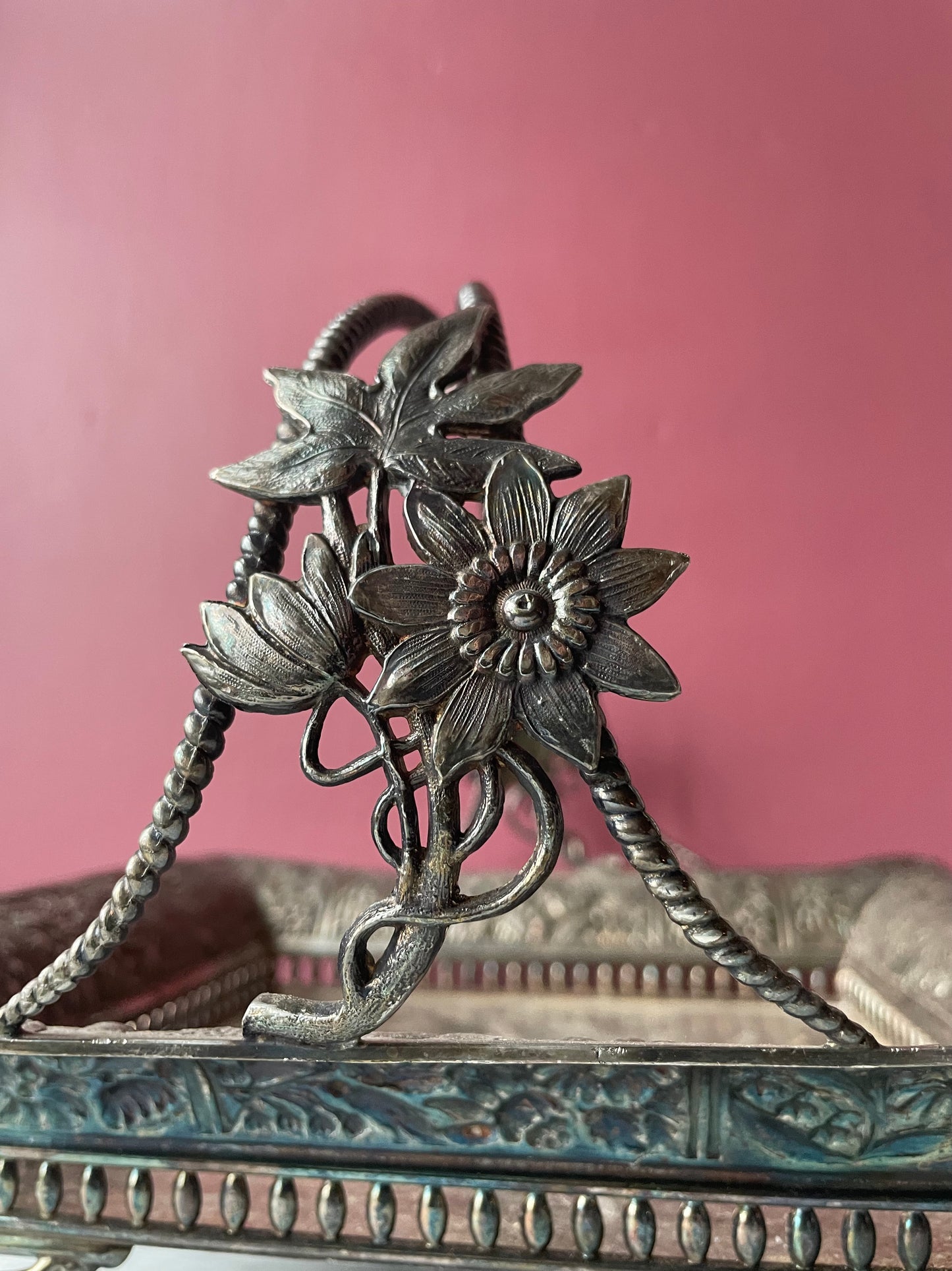 Victorian Passionflower Basket | Pairpoint Quadruple Silverplate