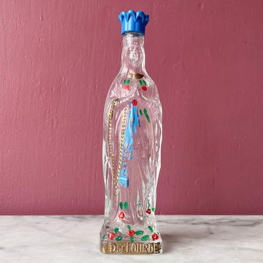 Vintage Notre Dame de Lourdes Holy Water Bottle