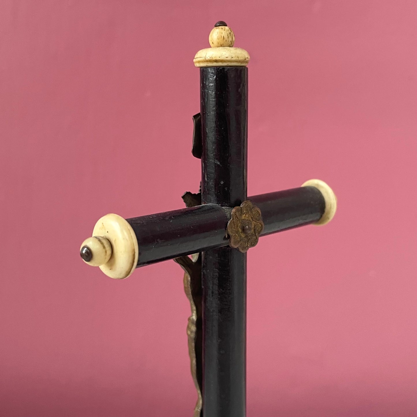Antique Ebony Standing Crucifix