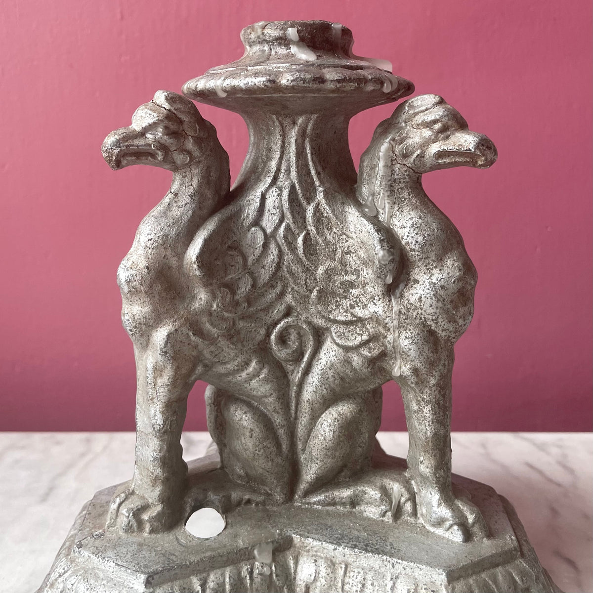 Antique Griffin Lamp Base