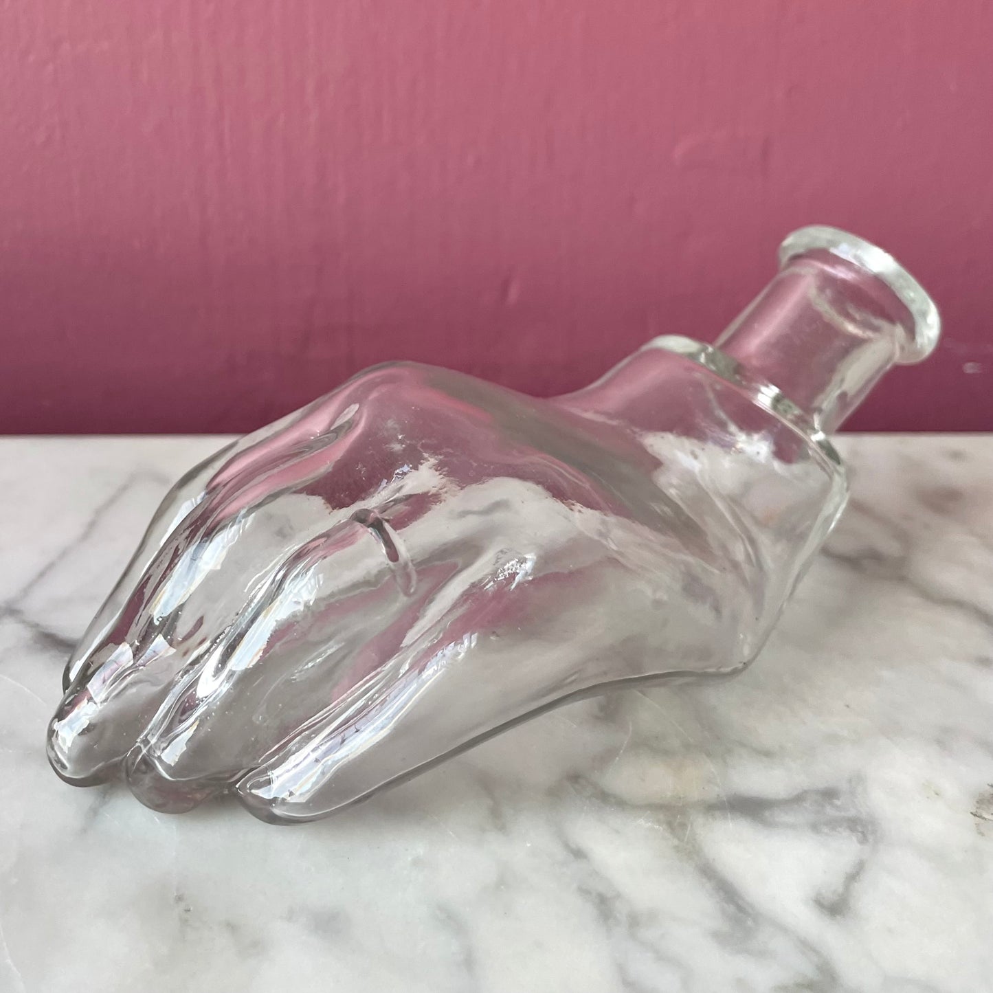 Antique Hand Shaped Glass Bottle