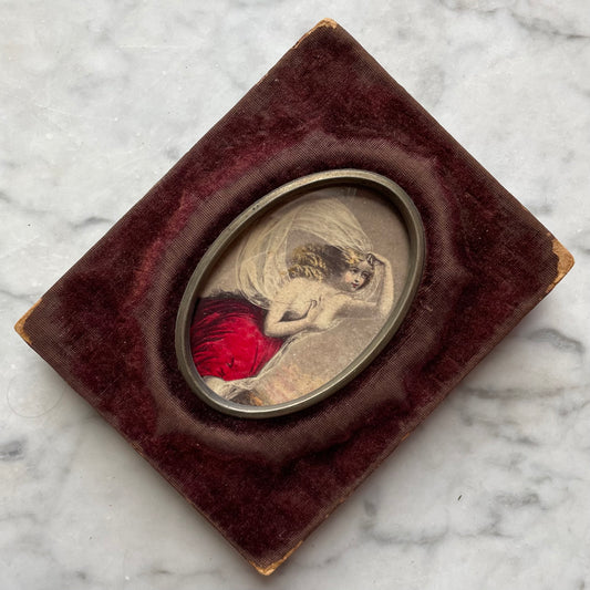 “Morning” | Victorian Goddess Engraving in Velvet Frame