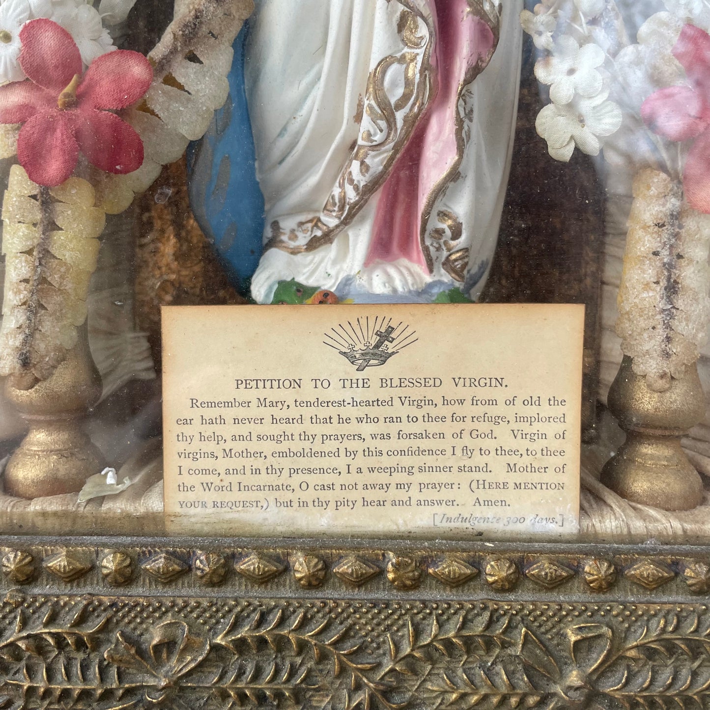 Antique Shadow Box Shrine to the Blessed Virgin