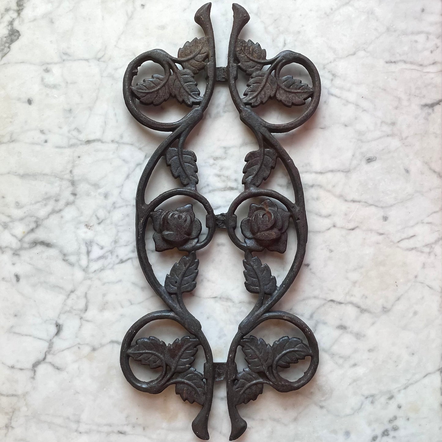 Antique Cast Iron Rose Panel