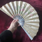 Victorian Painted Silk Fan with Mother of Pearl