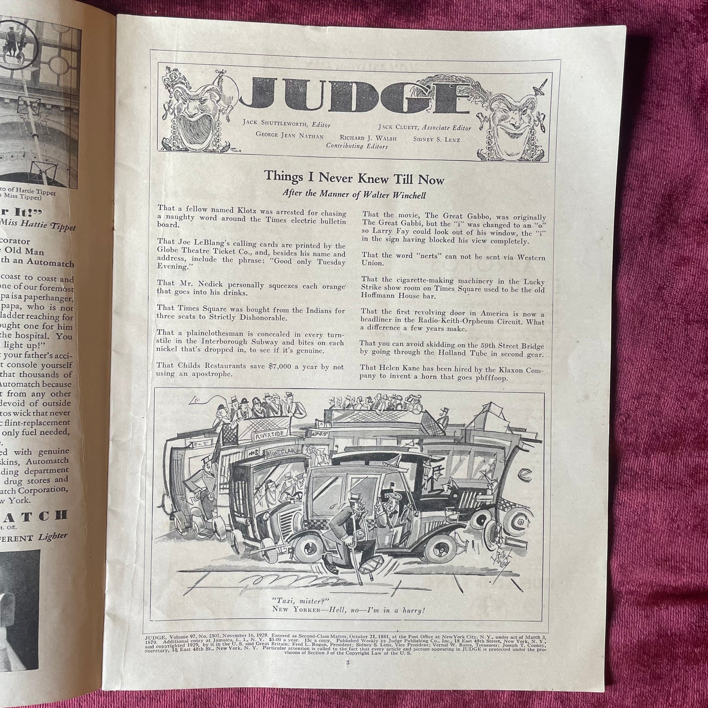 Judge Magazine | Broadway Issue | 1923