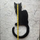 Vintage Folk Art Chat Noir Wooden Wall Hanger