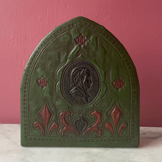 Vintage Tooled Leather Dante Single Bookend