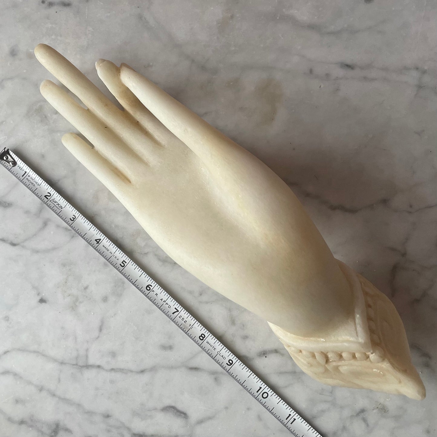 Vintage Alabaster Mudra Hand Sculpture