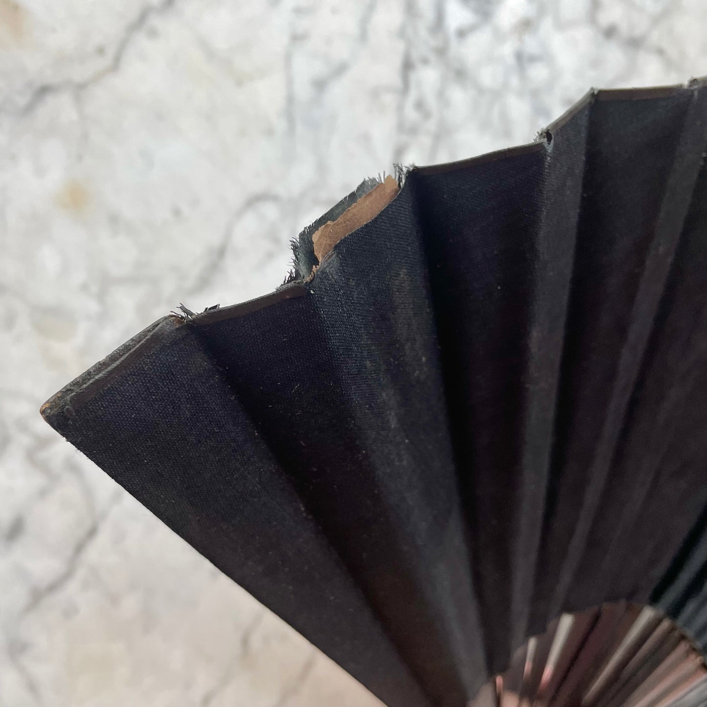 Victorian Black Silk Mourning Fan