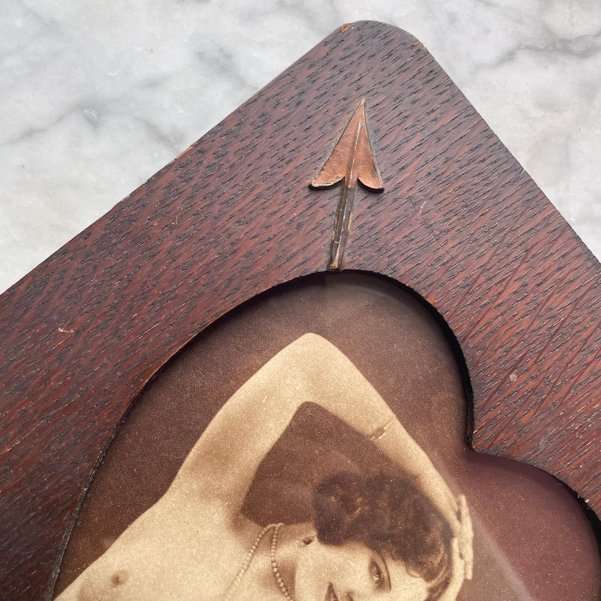 Antique 1920s Nude in Heart & Arrow Frame
