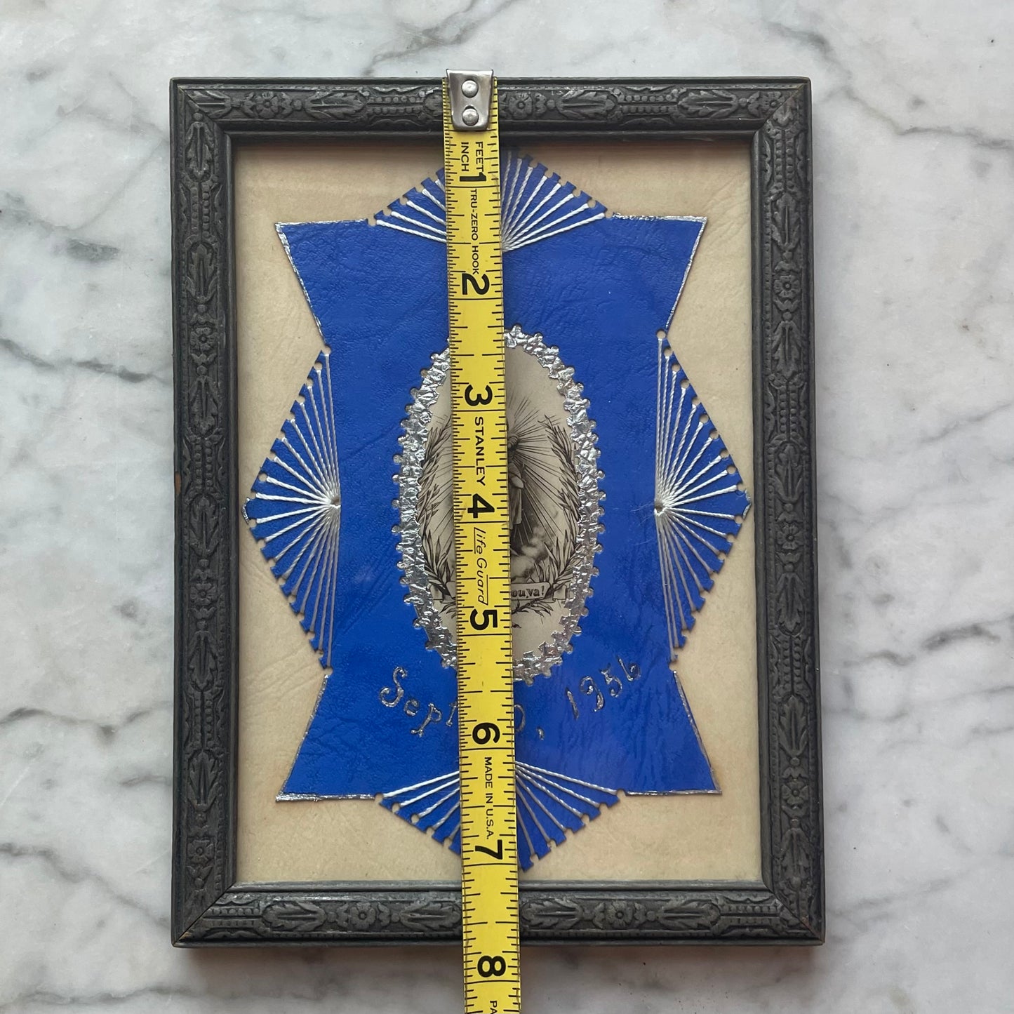 Vintage Joan of Arc Framed Devotional Medallion