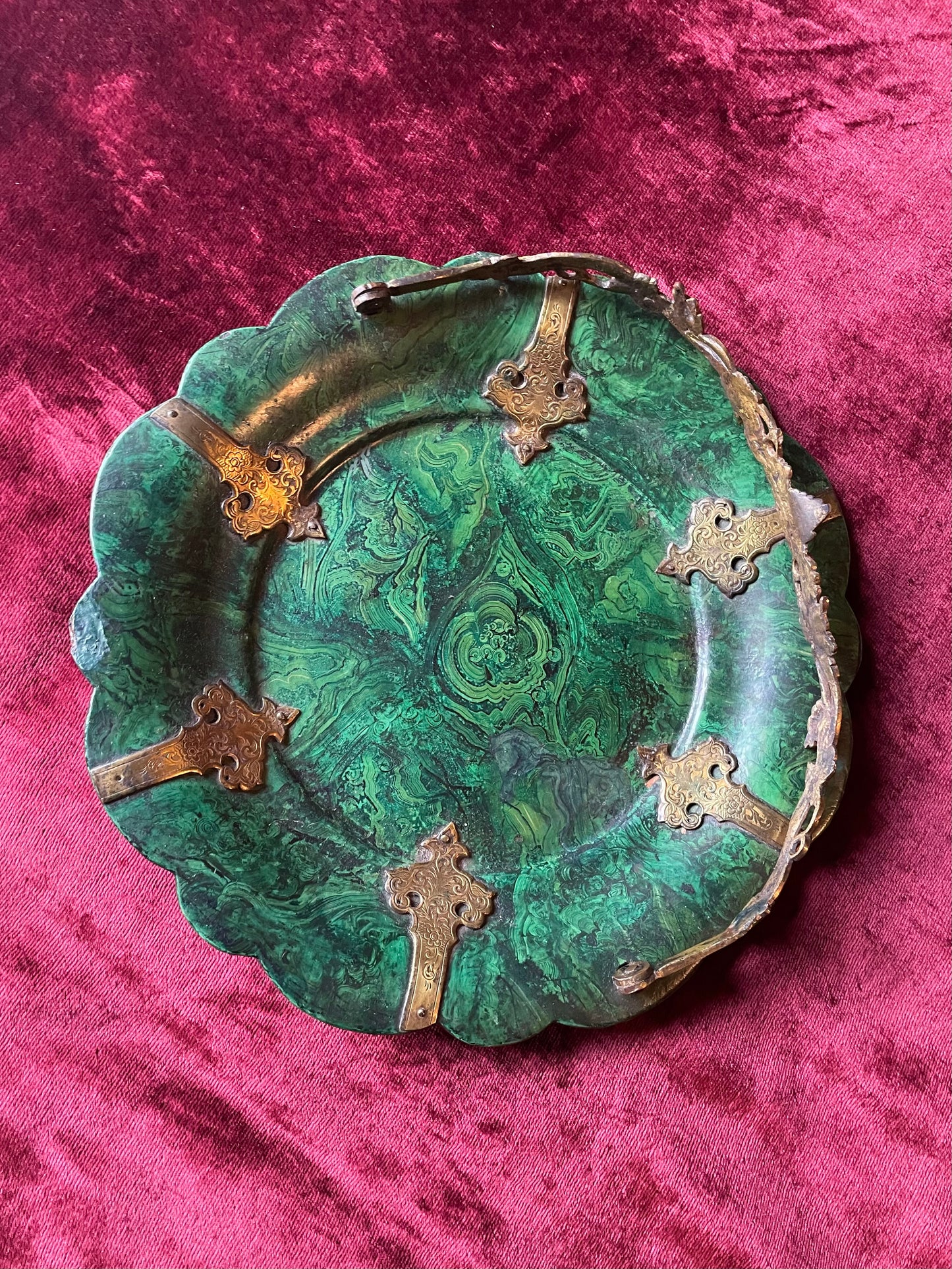 Victorian Faux Malachite Calling Card Tray