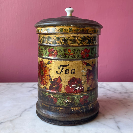 Antique Toleware Tea Tin