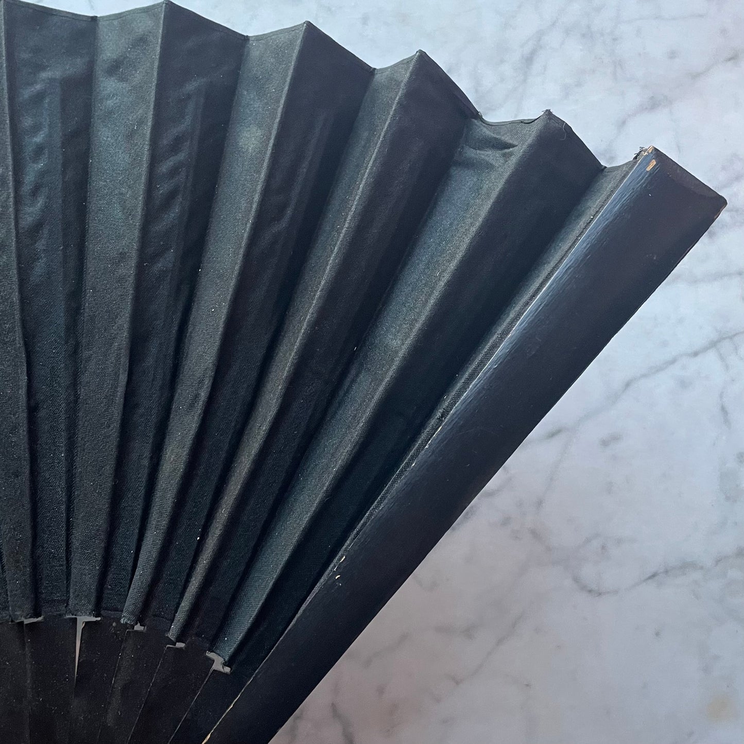 Victorian Black Silk Mourning Fan