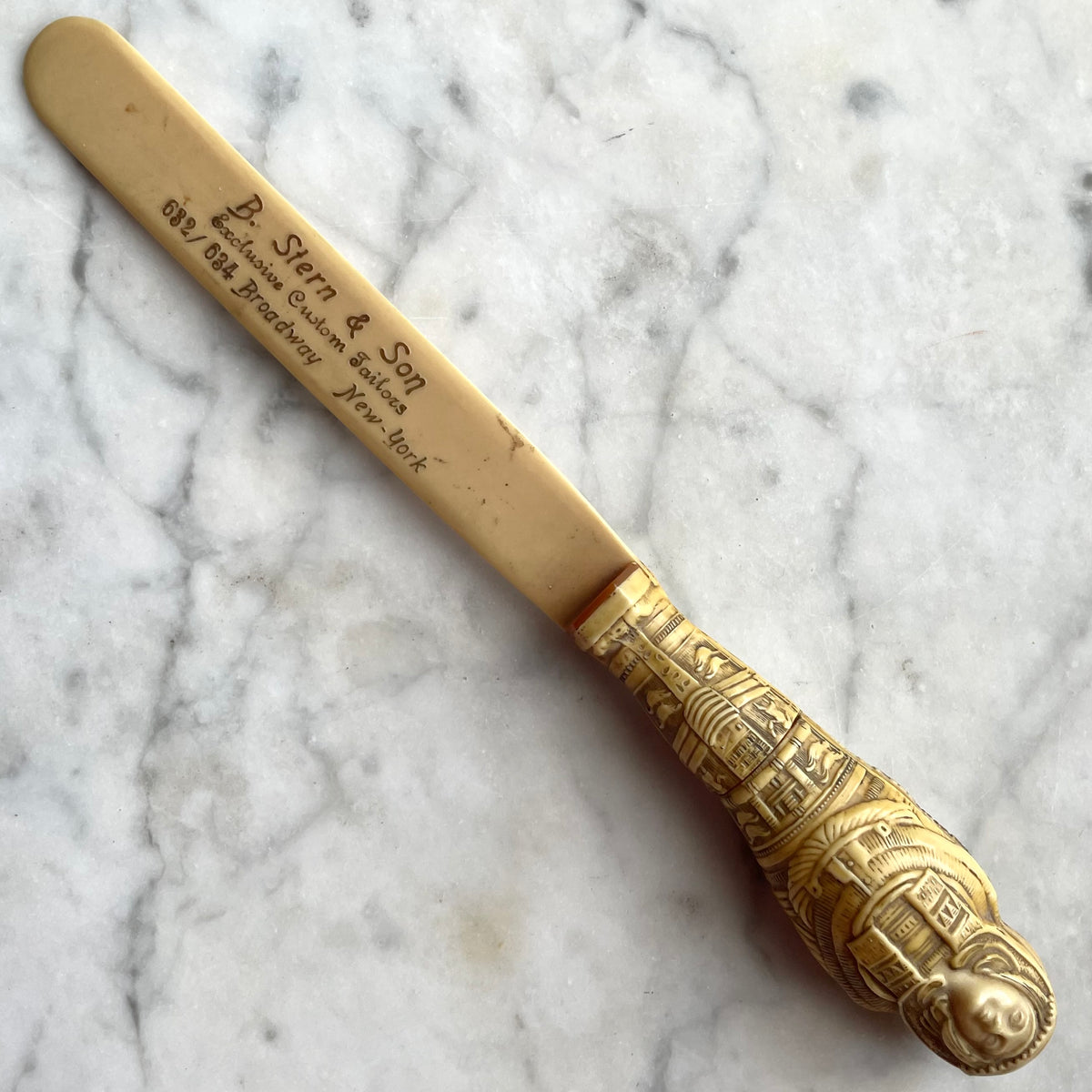 Antique Erotic Letter Opener | Nude Lady in Sarcophagus