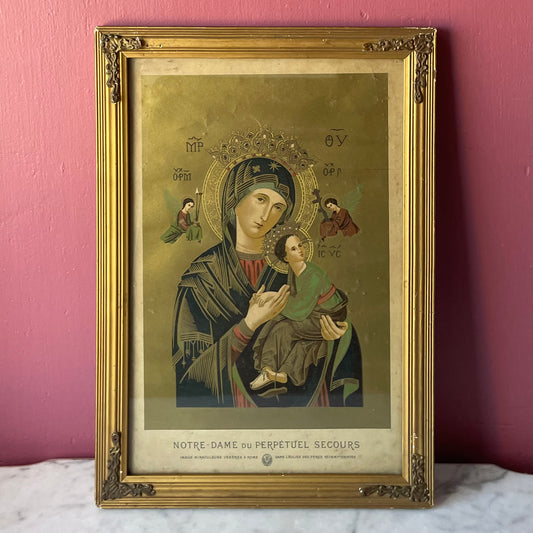Notre Dame du Perpetuel Secours Antique Framed Print