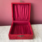 Victorian Red Velvet Handkerchief Box