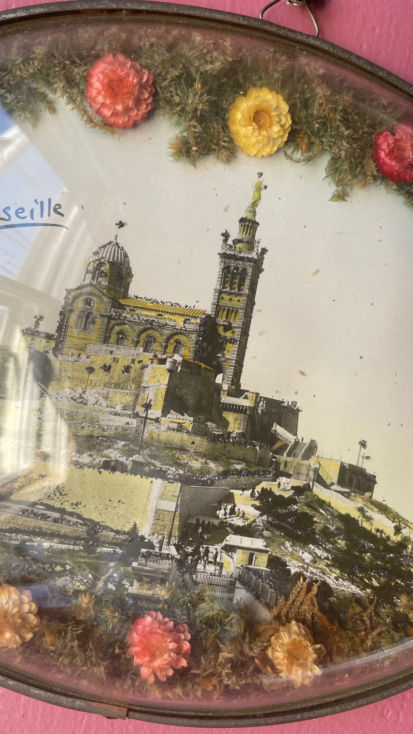 Vintage Marseille Souvenir | Notre Dame de la Garde Basilica Under Domed Glass