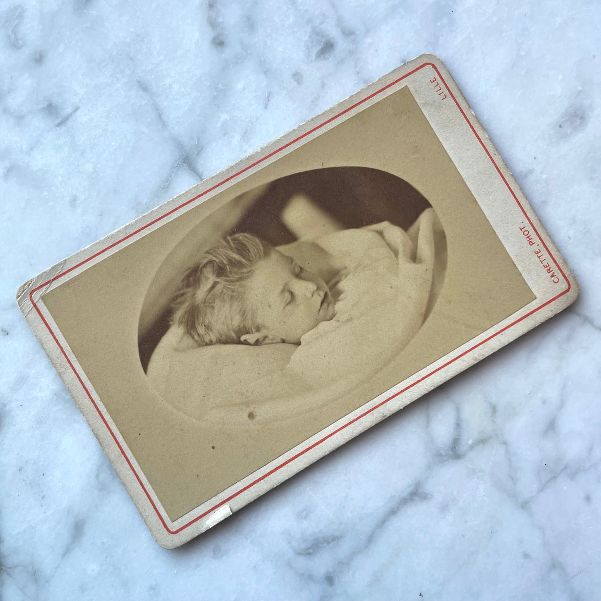 Antique French Post Mortem Photo of a Boy