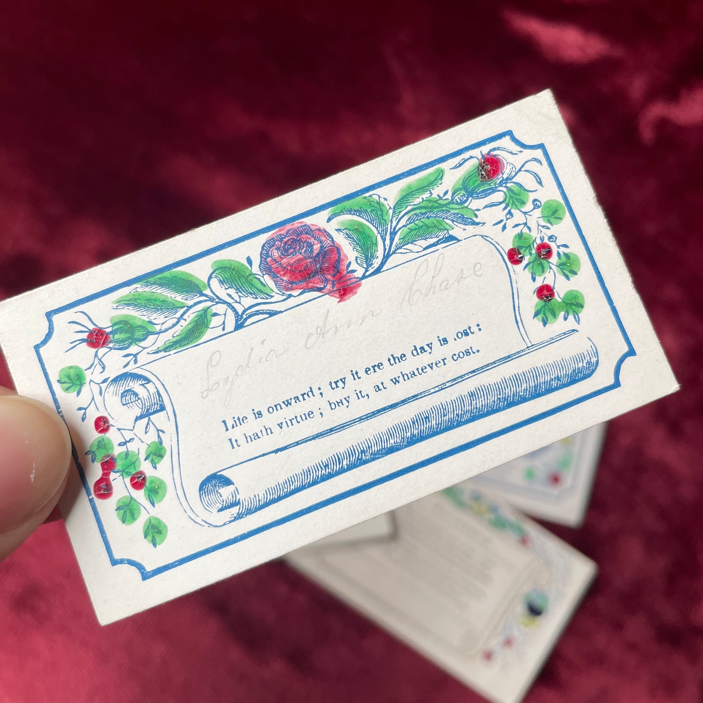 Early Victorian Hand Colored Calling Cards