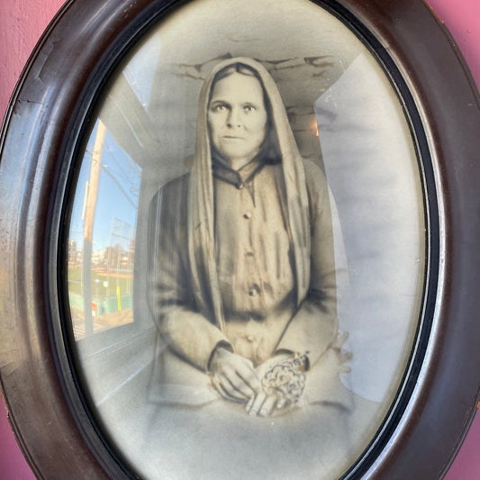 Long Black Veil | Antique Framed Solar Enlargement