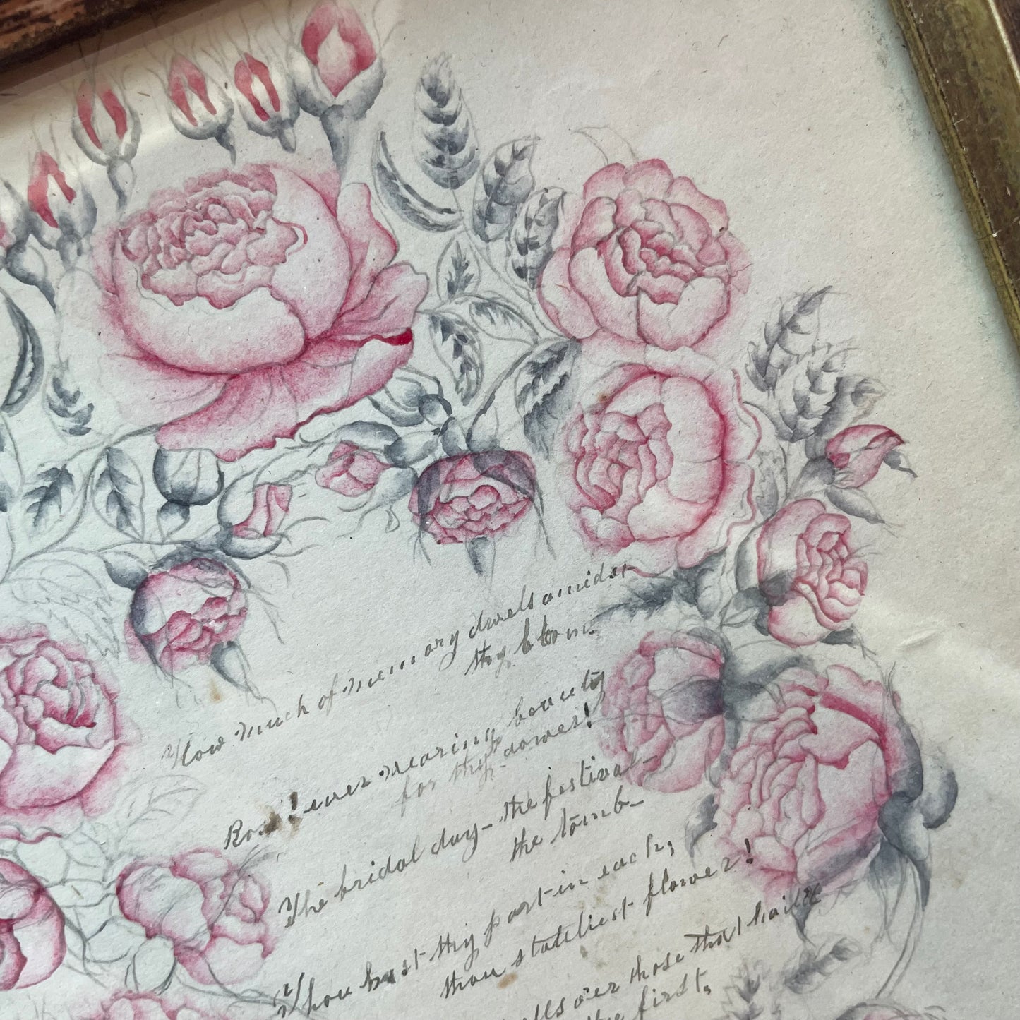 Passing Away | Victorian Memorial with Hand Painted Roses