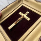 Vintage Framed Crucifix on Velvet