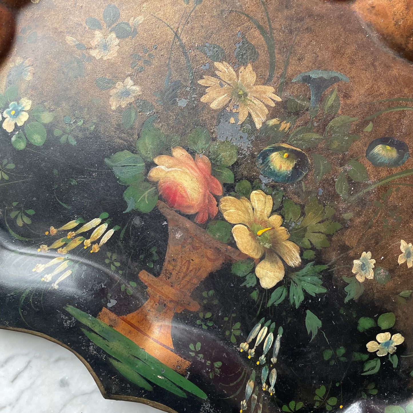 Early Victorian Floral Tole Tray