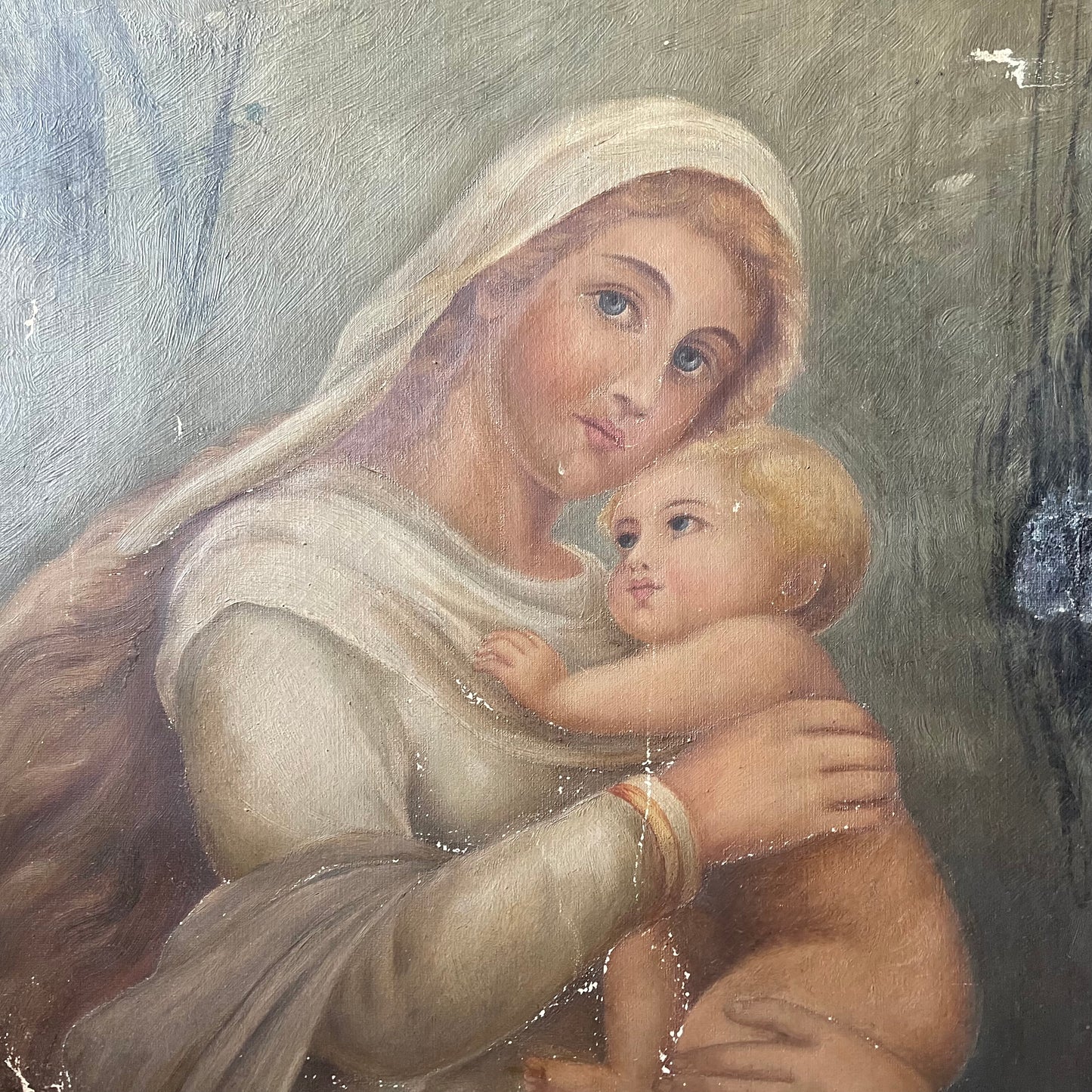 Antique Painting | Madonna & Child