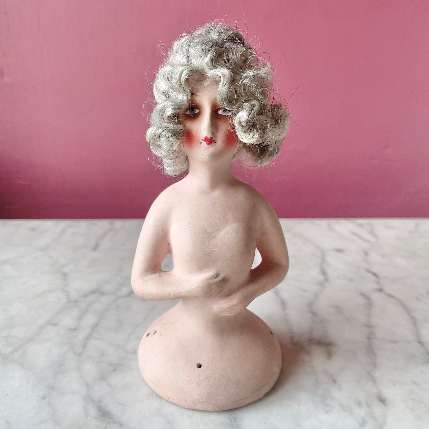 Antique German Chalkware Boudoir Doll
