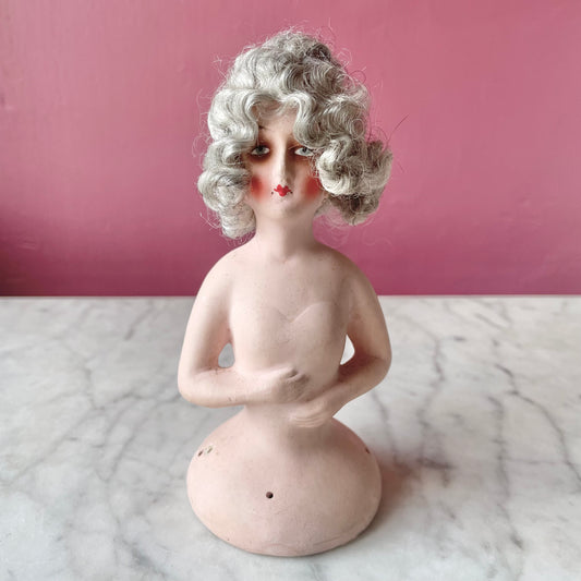 Antique German Chalkware Boudoir Doll