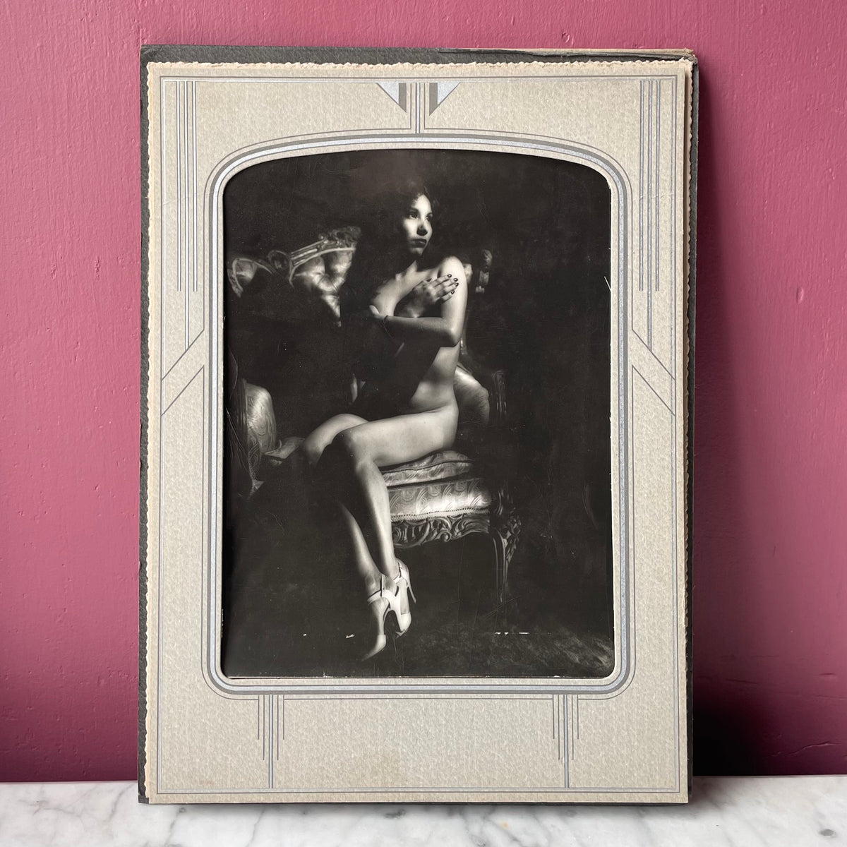 Antique Art Deco Nude Portrait c. 1930