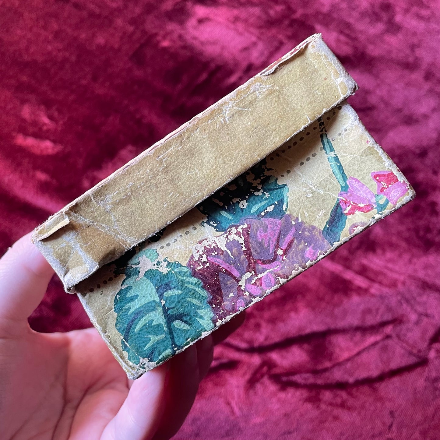 Antique Miniature Wallpaper Box with Locks of Hair | 1825